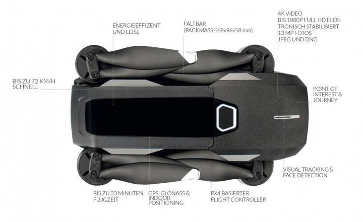 YUNEEC kvadrokoptéra - dron, Mantis Q X Pack se 4K kamerou,ovladačem a taškou, černá_509112419