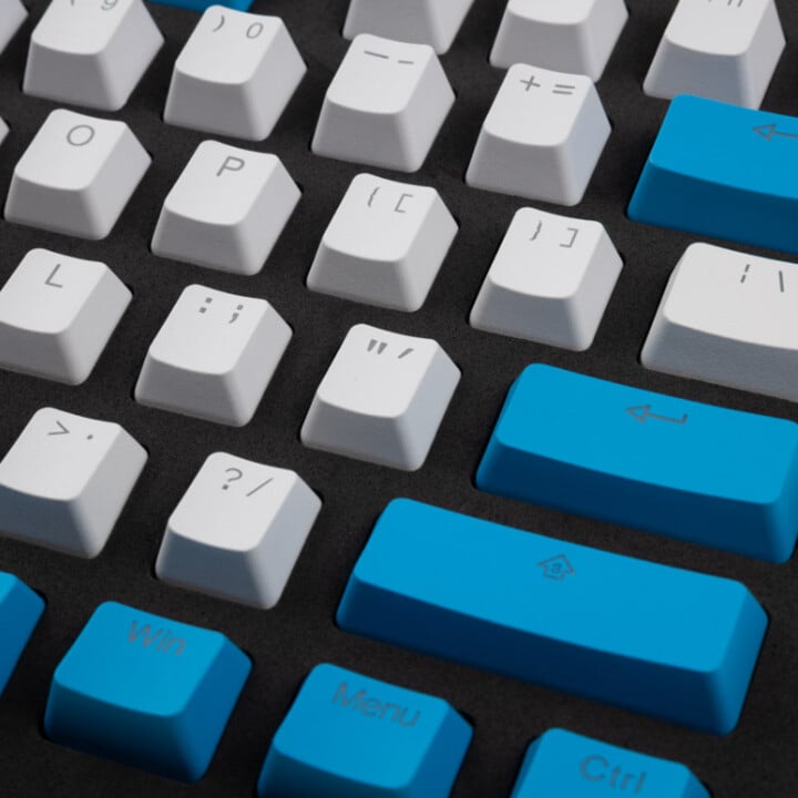 Mountain vyměnitelné klávesy Tai-Hao, PBT, 104 kláves, bílé/modré, US_1617565713