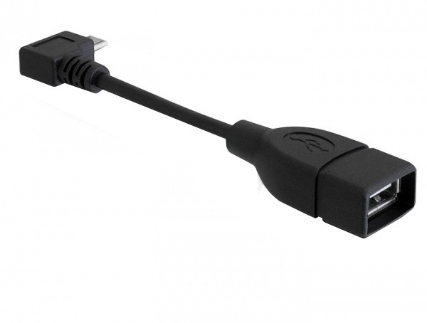 DeLock adaptér USB micro-B samec pravoúhlý > USB 2.0-A samice OTG 11cm
