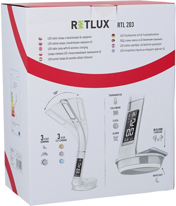 Retlux 203 stm.LED lampa Qi 6W, bílá_366992914