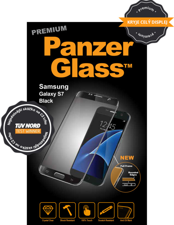 PanzerGlass ochranné sklo na displej pro Samsung S7 Premium, černá_1156935076