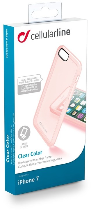 CellularLine Color průhledný zadní kryt pro Apple iPhone 7, růžová_1376797915