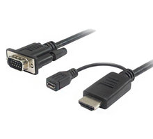 PremiumCord převodník HDMI na VGA s napájecím micro USB konektorem, černá khcon-20