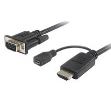 PremiumCord převodník HDMI na VGA s napájecím micro USB konektorem, černá_916467075