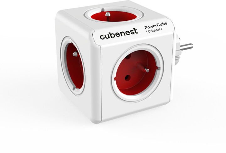 Cubenest PowerCube Original rozbočka-5ti zásuvka, červená_390073215