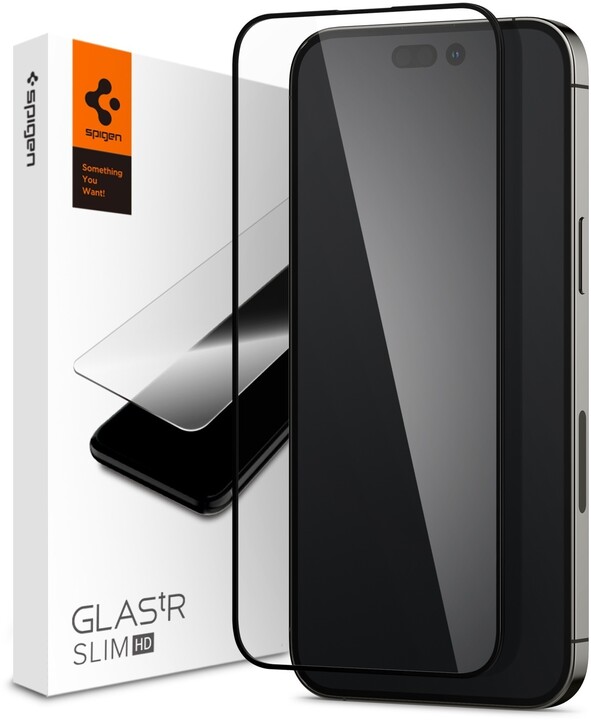 Spigen ochranné sklo tR Slim HD pro Apple iPhone 14 Pro, černá_176646475