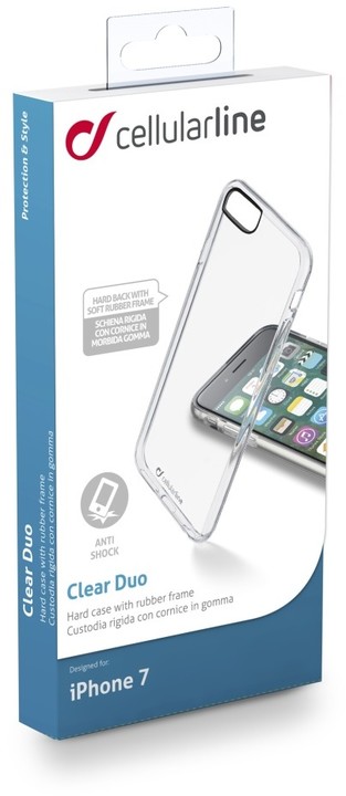 CellularLine CLEAR DUO zadní čirý kryt s ochranným rámečkem pro Apple iPhone 7/8/SE 2020_606341820