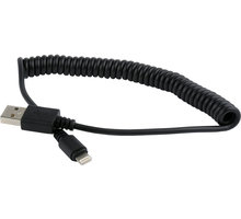 Gembird CABLEXPERT kabel USB A Male/Lightning Male, 1,5m, kroucený, černá CC-LMAM-1.5M