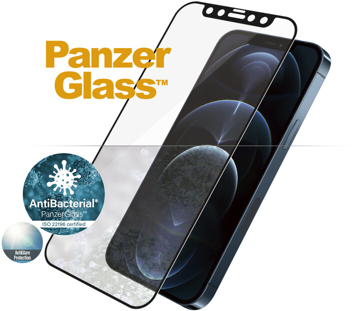PanzerGlass ochranné sklo Edge-to-Edge pro iPhone 12 Pro Max, antibakteriální, Anti-Glare, 0.4mm_1040450235