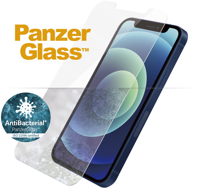 PanzerGlass ochranné sklo Standard pro Apple iPhone 12 Mini 5.4&quot;, antibakteriální, 0.4mm, čirá_282412111