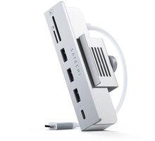 Satechi USB-C Clamp Hub iMac 24&quot; (2021), USB-C 5 Gbps, 3x USB-A 3.0 5 Gbps, stříbrná_987399175