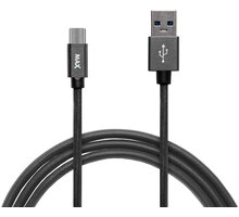 MAX kabel micro USB opletený, 1m, šedá_1068297888