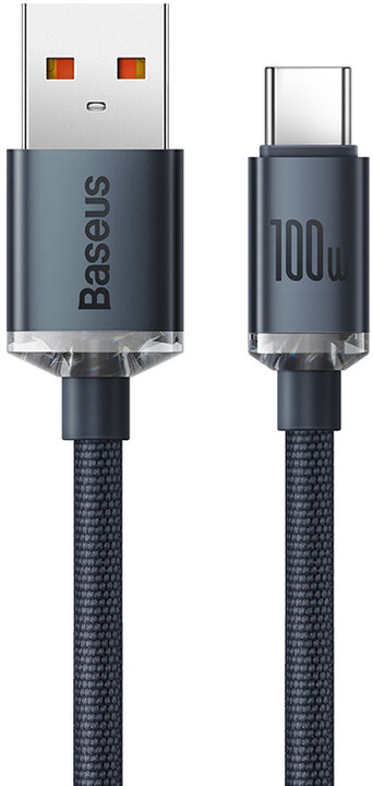 Baseus nabíjecí / datový kabel Crystal Shine Series USB-A - USB-C, 100W, 2m, černá_902011827