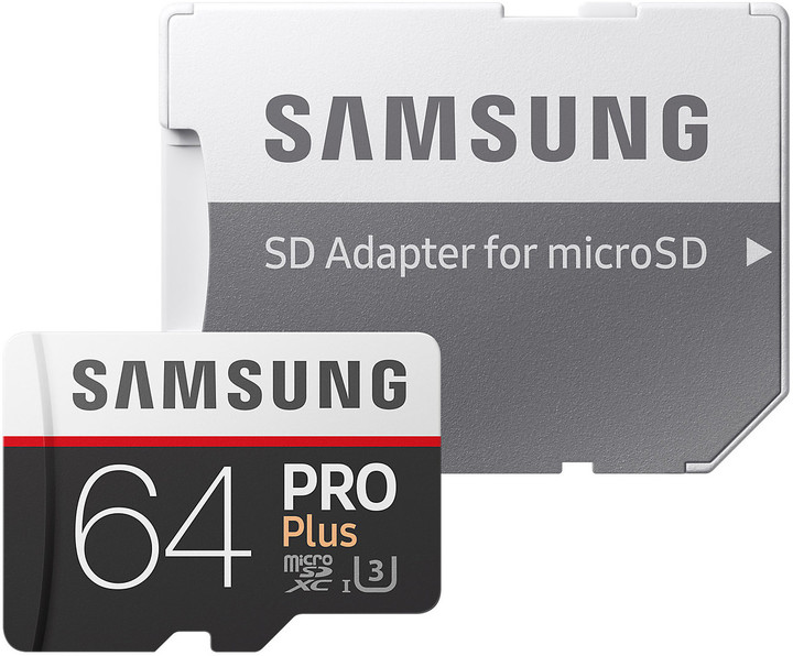 Samsung Micro SDXC 64GB PRO Plus UHS-I U3 + SD adaptér_29937652