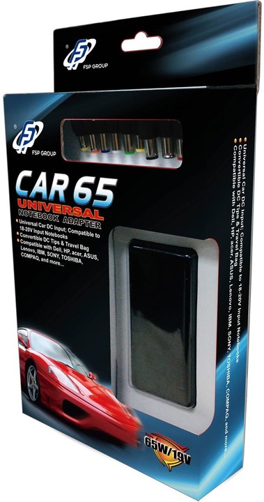 Fortron FSP-CAR65 - auto adaptér k notebooku, 65W_1280138760