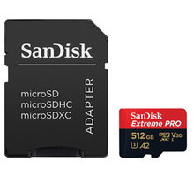 SanDisk Micro SDXC Extreme PRO 512GB 170 MB/s A2 UHS-I U3 V30 + SD adaptér O2 TV HBO a Sport Pack na dva měsíce
