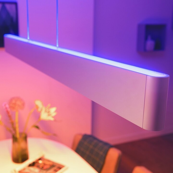 Philips závěsné svítidlo Hue Ensis, LED, RGBW, 2x39W, 6000lm, 2200-6500K, bílá - 2.generace s BT