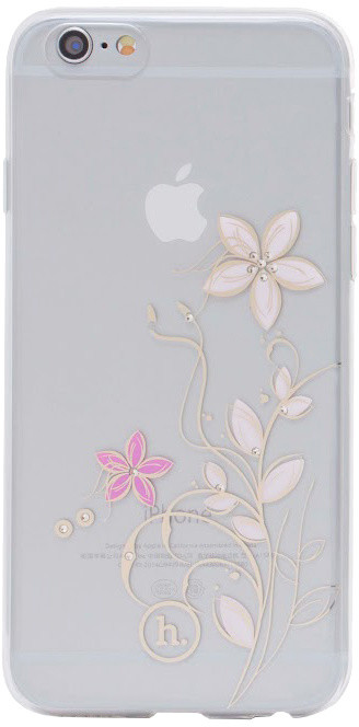 EPICO pružný plastový kryt pro iPhone 6/6S HOCO FLOWERS - transparentní bílo-růžová_1905514959