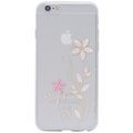 EPICO pružný plastový kryt pro iPhone 6/6S HOCO FLOWERS - transparentní bílo-růžová