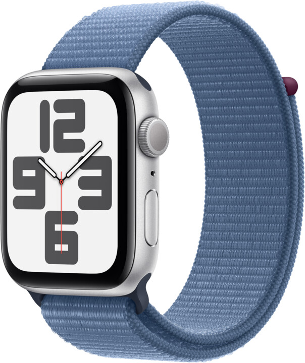 Apple Watch SE 2023, 44mm, Silver, Winter Blue Sport Loop_394649149