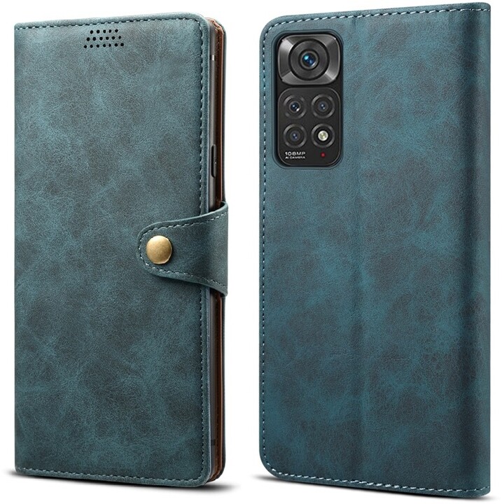Lenuo Leather flipové pouzdro pro Xiaomi Redmi Note 11/11S, modrá_1144454736
