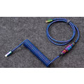 Keychron Premium Coiled Aviator Cable, USB-C/USB-A, 1,08m, modrý/duhový_1399832625