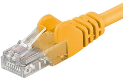 PremiumCord síťový UTP cat.5e PC-HUB - 0,5m, žlutá_978672018