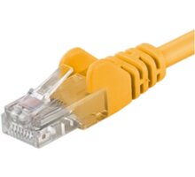 PremiumCord síťový UTP cat.5e PC-HUB - 0,5m, žlutá