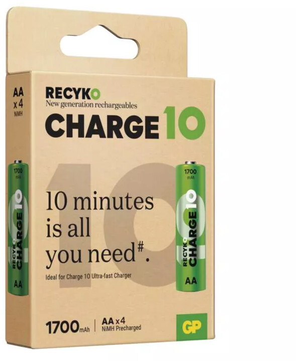 GP nabíjecí baterie ReCyko Charge 10 AA (HR6) 1700mAh, 4ks_845533628