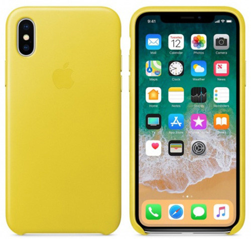 Apple kožený kryt na iPhone X, jasně žlutá_878811714