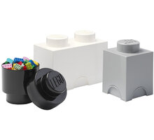 Úložný box LEGO, multi-pack, 3ks, černá, bílá, šedá