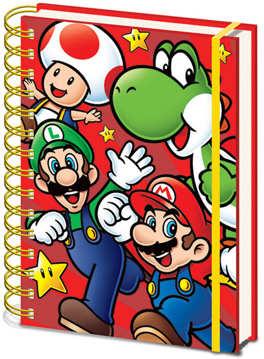 Zápisník Nintendo: Super Mario Run, linkovaný, kroužková vazba, A5_478469566