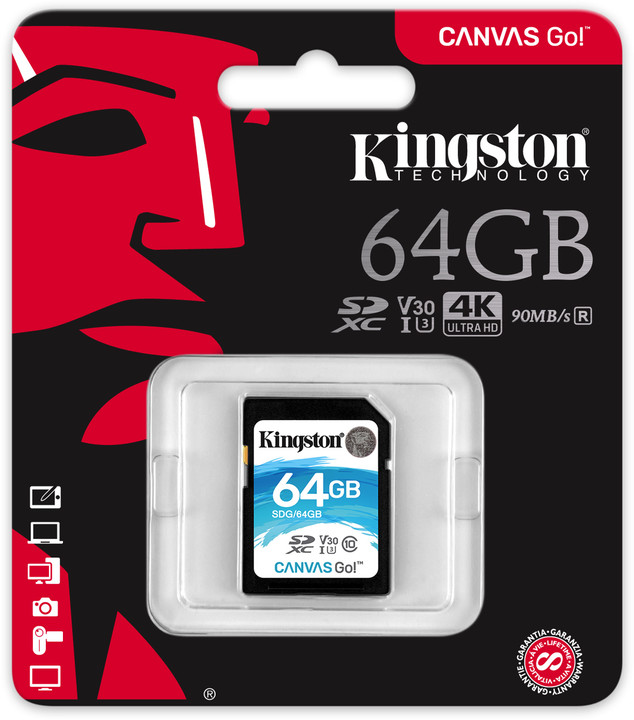 Kingston SDXC Canvas Go! 64GB, UHS-I U3_461290082