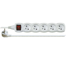 Emos prodlužovací kabel s vypínačem – 5 zásuvek, 5m, bílá P1515