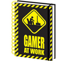 Zápisník Gaming - Gamer At Work, kroužková vazba (A5)_1465538390