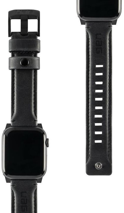 UAG Leather Strap - Apple Watch 44/42 mm, černá_1657221921