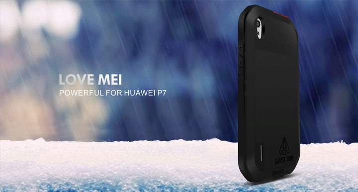 Love Mei Case Huawei P7 Three anti Black+Black+Red_1068461104