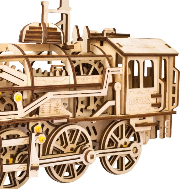 Stavebnice RoboTime - Parní lokomotiva, mechanická, dřevěná_866080813