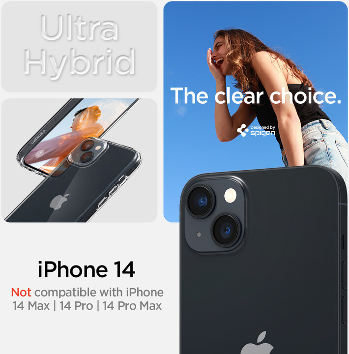 Spigen ochranný kryt Ultra Hybrid pro Apple iPhone 14, čirá_1380162970