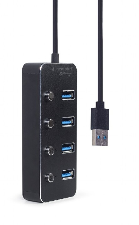 Gembird USB HUB 4-portový USB 3.1 Gen1, s vypínači_1286207807