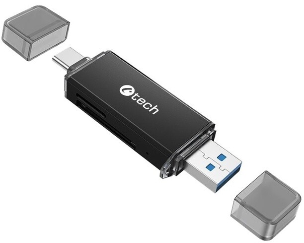 C-TECH čtečka karet, USB-A / USB-C, SD/micro SD_713597329