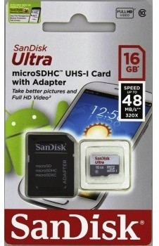 SanDisk Micro SDHC Ultra Android 16GB 48MB/s UHS-I + SD adaptér_242449837