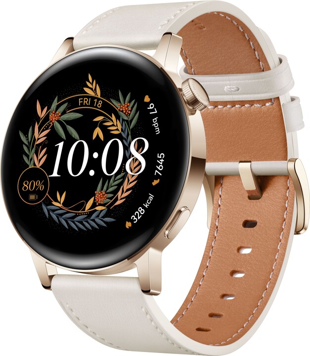 Huawei Watch GT 3 42 mm Elegant, Light Gold, White Leather Strap_1070620426