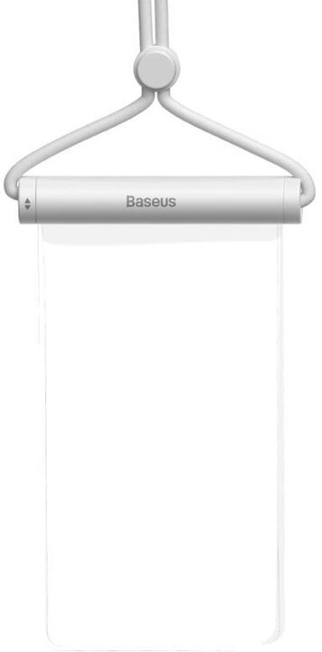 Baseus vodotěsné pouzdro na telefon AquaGlide s cylindrickým posuvným zámkem, transparentní / bílá_2117611327