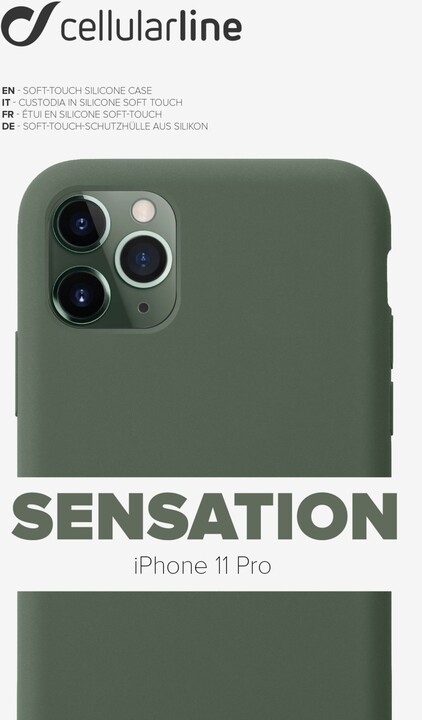 CellularLine ochranný silikonový kryt SENSATION pro Apple iPhone 11 Pro, zelená_1808455181