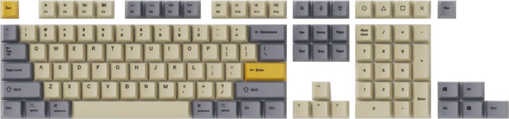 Keychron vyměnitelné klávesy, PBT, OEM, full set, wheat grey, US_2126018759