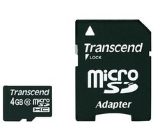 Transcend Micro SDHC 4GB Class 10 + adaptér TS4GUSDHC10