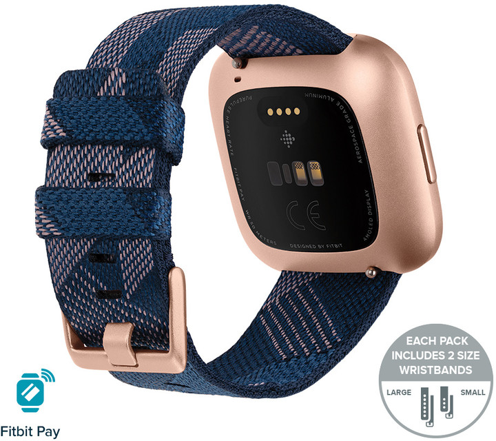 Google Fitbit Versa 2 Special Edition (NFC) - Navy &amp; Pink Woven_1679893616