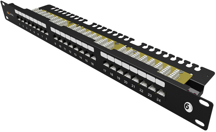 Solarix patch panel 6-UTP-BK-N - 24x RJ45, CAT6, UTP, černá, 1U_1944843317