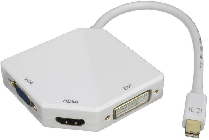 PremiumCord adaptér Mini DisplayPort - HDMI + DVI + VGA 1080p (4K over HDMI)